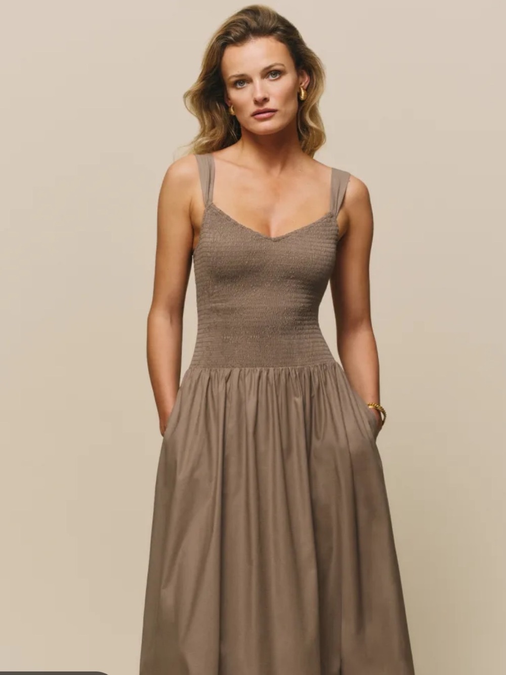 Reformation Sariah Midi Dress Brown size 6